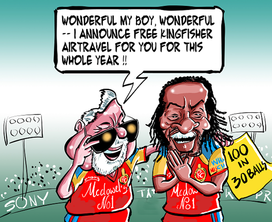 check out the latest Chris Gayle cartoons and comics by teluguone